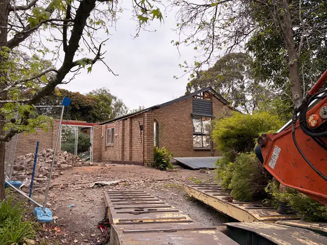Brick veneer house demolition in Heathmont: during demolition (photo 2)